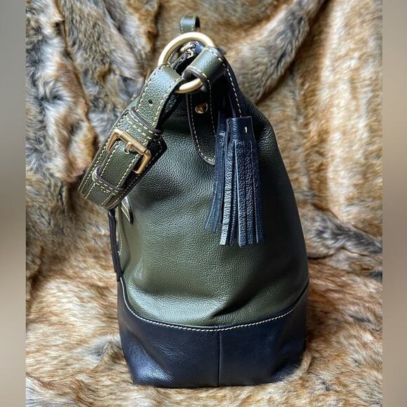 Vintage 1970 Dooney & Bourke Sophie Florentine Leather Block Hobo Shoulder - Picture 3 of 15